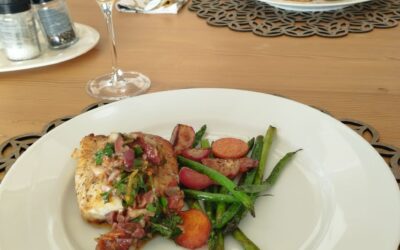 Pan-Fried Cape Salmon with a Fresh Mediterranean Olive Topping